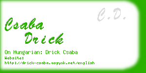 csaba drick business card